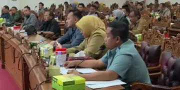 Jajaran DPRD dalam rapat paripurna tentang Rancangan Perda Perubahan APBD 2026 di gedung DPRD Pati pada Senin, 14 September 2026. (dok for Lingkarjateng.id)