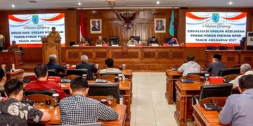 Suasana Sosialisasi Usulan Kebijakan Pokir DPRD Tahun Anggaran 2027 bersama Komisi Pemberantasan Korupsi (KPK) RI di Ruang Bhinneka Tunggal Ika DPRD Kota Salatiga, Senin, 21 September 2026. (Prokompim Setda Salatiga/Lingkarjateng.id)