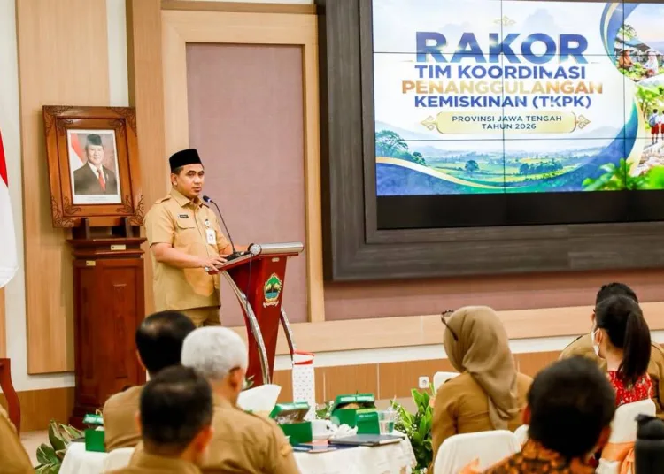 Rakor Tim Koordinasi Penanggulangan Kemiskinan (TKPK) Tahun 2026, di Kantor Bappeda Jateng, Selasa (29/9/2026). Foto:Dok.Pemprov Jateng