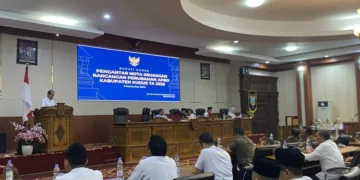 Rapat paripurna dengan agenda Penyampaian Pengantar Nota Keuangan Rancangan Perubahan APBD 2026 di Gedung DPRD Kudus, Rabu, 2 September 2026. (Nisa Hafidzotus S./Lingkarjateng.id)