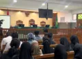 Suasana sidang praperadilan kasus dugaan kekerasan seksual di Padepokan Padang Ati di Pengadilan Negeri (PN) Pekalongan, Selasa (1/9/2026). Foto : Fahri Akbar/ Lingkar