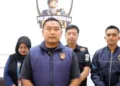 Kasat Reskrim Polres Grobogan AKP Taufik Frida Mustofa memberikan keterangan terkait kasus dugaan perundungan atau bullying yang terjadi di Desa Tanjungrejo, Kecamatan Wirosari, Kabupaten Grobogan. (Ahmad Abror/Lingkarjateng.id)