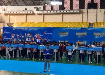 Pembukaan Pekan Olahraga Pelajar Daerah (POPDA) Jawa Tengah 2026 yang berlangsung di di GOR Bola Voli Indoor Jatidiri Semarang, Selasa, 1 September 2026. (Dok. Pribadi/Lingkarjateng.id)