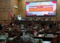 Rapat paripurna penetapan Rancangan Peraturan Daerah (Raperda) tentang Perubahan APBD Tahun Anggaran 2026 menjadi Perda, Jumat, 18 September 2026. (Lingkarjateng.id)