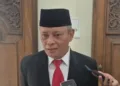 Kepala Pelaksana BPBD Pati Martinus Budi Prasetya saat dimintai keterangan Jumat, 25 September 2026. (Lingkarjateng.id)
