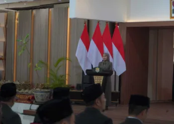 Bupati Kendal Dyah Kartika Permanasari memberi sambutan dalam pelantikan dan pengambilan sumpah/janji 22 Pejabat JPT Pratama di lingkungan Pemkab Kendal, Kamis (3/9/2026). Foto : Lingkar Network / Elza Nur F