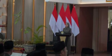 Bupati Kendal Dyah Kartika Permanasari memberi sambutan dalam pelantikan dan pengambilan sumpah/janji 22 Pejabat JPT Pratama di lingkungan Pemkab Kendal, Kamis (3/9/2026). Foto : Lingkar Network / Elza Nur F