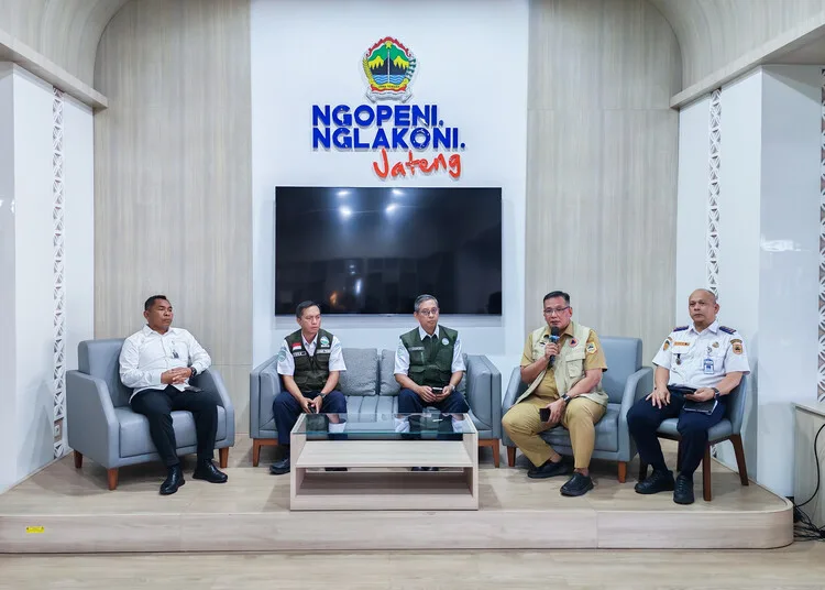 Konferensi pers lintas OPD Pemprov Jateng terkait dampak erupsi Gunung Anak Krakatau di Kantor Gubernur Jawa Tengah, Semarang, Senin, 7 September 2026. (Humas Pemprov Jateng/Lingkarjateng.id)