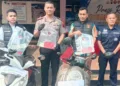 Kapolres Salatiga AKBP Jonathan David Harianthono menunjukkan barang bukti motor kasus pencurian di Mapolres, Senin, 28 September 2026. (Angga Rosa/Lingkarjateng.id)