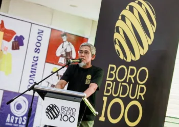 Sekda Jawa Tengah Sumarno saat launching Borobudur 100 di Mall Artos Magelang, Sabtu, 26 September 2026. (Dok. Humas Jateng/Lingkarjateng.id)