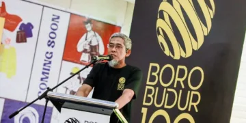 Sekda Jawa Tengah Sumarno saat launching Borobudur 100 di Mall Artos Magelang, Sabtu, 26 September 2026. (Dok. Humas Jateng/Lingkarjateng.id)