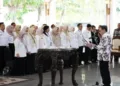 elaksana Tugas (Plt) Bupati Pati Risma Ardhi Chandra melantik 79 pejabat administrator dan pengawas di Pendopo Kabupaten Pati, Kamis, 22 Oktober 2026. (Humas Pemkab Pati)