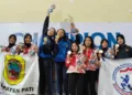 Para juara cabor muaythai kompetisi Poprrov Jateng yang berlangsung di Salatiga pada Minggu, 25 Oktober 2026. (KONI Salatiga/Lingkarjateng.id)