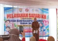 Bupati Kendal, Dyah Kartika Permanasari, memberikan sambutan dalam acara pelayanan safari KB di lingkungan pabrik PT Sari Tembakau Harum Cepiring, Selasa 6 Oktober 2026. (dok for Lingkarjateng.id)