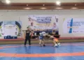 Pertandingan gulat pada kompetisi Pekan Olahraga Provinsi Jawa Tengah di Wisma Halim Kabupaten Demak pada Rabu, 28 Oktober 2026. (Ahmad Abror/Lingkarjateng.id)