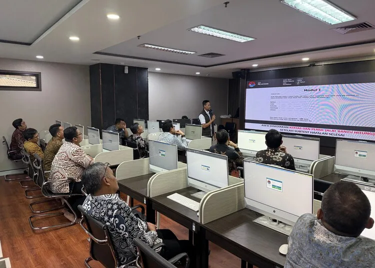 Pelaksanaan uji kompetensi dalam seleksi JPTP Pemkab Kudus di Assessment Center Mabes Polri, Kamis, 8 Oktober 2026. (Nisa Hafidzotus S./Lingkarjateng.id)