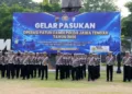 Suasana apel gelar pasukan Operasi Patuh Candi di Lapangan Apel Mapolda Jateng, Senin, 26 Oktober 2026. (Rizky Syahrul/Lingkarjateng.id)