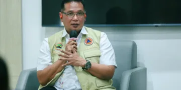 Kepala Pelaksana Harian BPBD Jawa Tengah, Bergas Catursasi Penanggungan, memberi keterangan terkait penanganan karhutla Gunung Lawu dan Sumbing di Kantor Gubernur Jateng, Semarang, Kamis, 22 Oktober 2026. (Humas Pemprov Jateng/Lingkarjateng.id)