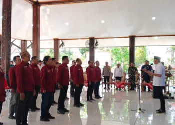 Suasana upacara pelantikan pengurus PWI Kabupaten Semarang periode 2026-2029 di Pendopo Rumah Dinas Bupati Semarang, Ungaran, Rabu, 14 Oktober 2026. (Dok. For Lingkarjateng.id)
