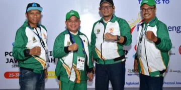 Plt Bupati Pekalongan, Sukirman, menghadiri pembukaan Porprov Jawa Tengah XVII Tahun 2026 di GOR Jatidiri, Kota Semarang, Minggu, 25 Oktober 2026. (Humas Pemkab Pekalongan/Lingkarjateng.id)