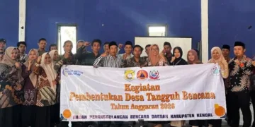 Badan Penanggulangan Bencana (BPBD) Kabupaten Kendal dalam acara pembentukan Desa Tangguh Bencana di Desa Medono, Kecamatan Boja, Kabupaten Kendal, Jumat, 23 Oktober 2026. (dok for Lingkarjateng.id)