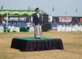 Bupati Batang M. Faiz Kurniawan saat memimpin upacara Hari Santri Nasional yang digelar di Stadion Mini Gedangsari, Kecamatan Tersono, Kabupaten Batang, Kamis, 22 Oktober 2026. (Dok. Pemkab Batang/Lingkarjateng.id)