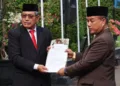 Sunaryo (kanan) resmi dilantik sebagai Sekretaris Daerah (Sekda) Blora. (Dok. Pemkab Blora/Lingkarjateng.id)