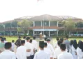 Suasana upacara peringatan Hari Santri Kabupaten Jepara 2026 di Halaman Setda Jepara, Kamis, 22 Oktober 2026. (Tomi Budianto/Lingkarjateng.id)
