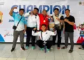 Atlet angkat besi, Puguh Prasetyo (tengah) berhasil meraih medali emas Porprov XVII Jawa Tengah 2026. (Dok. for Lingkarjateng.id)