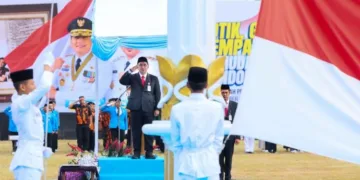 Wakil Gubernur Jawa Tengah Taj Yasin Maimoen memimpin Upacara Peringatan Hari Sumpah Pemuda ke-98 tingkat Provinsi Jawa Tengah di Kabupaten Tegal, Rabu, 28 Oktober 2026. (Dok. Humas Pemprov Jateng/Lingkarjateng.id)